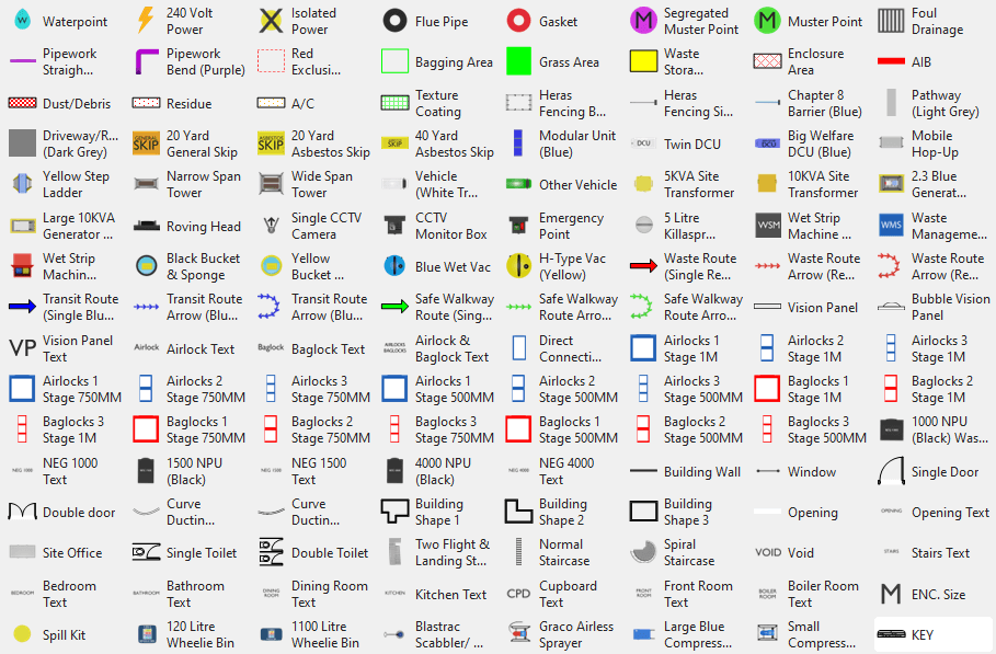 Asbestos Asset Stencil List