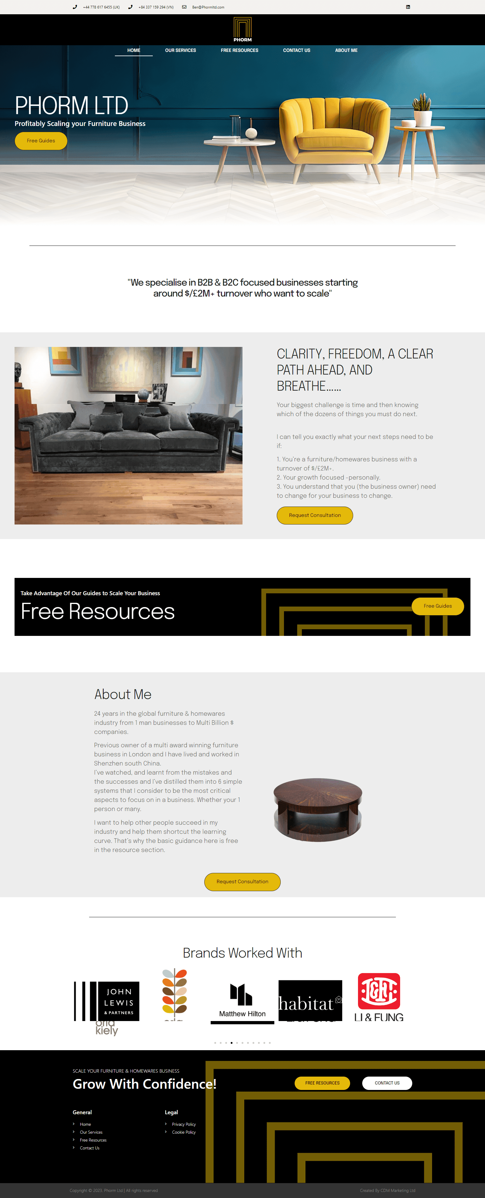 Furniture Business Consultant Website Design - Phorm Ltd